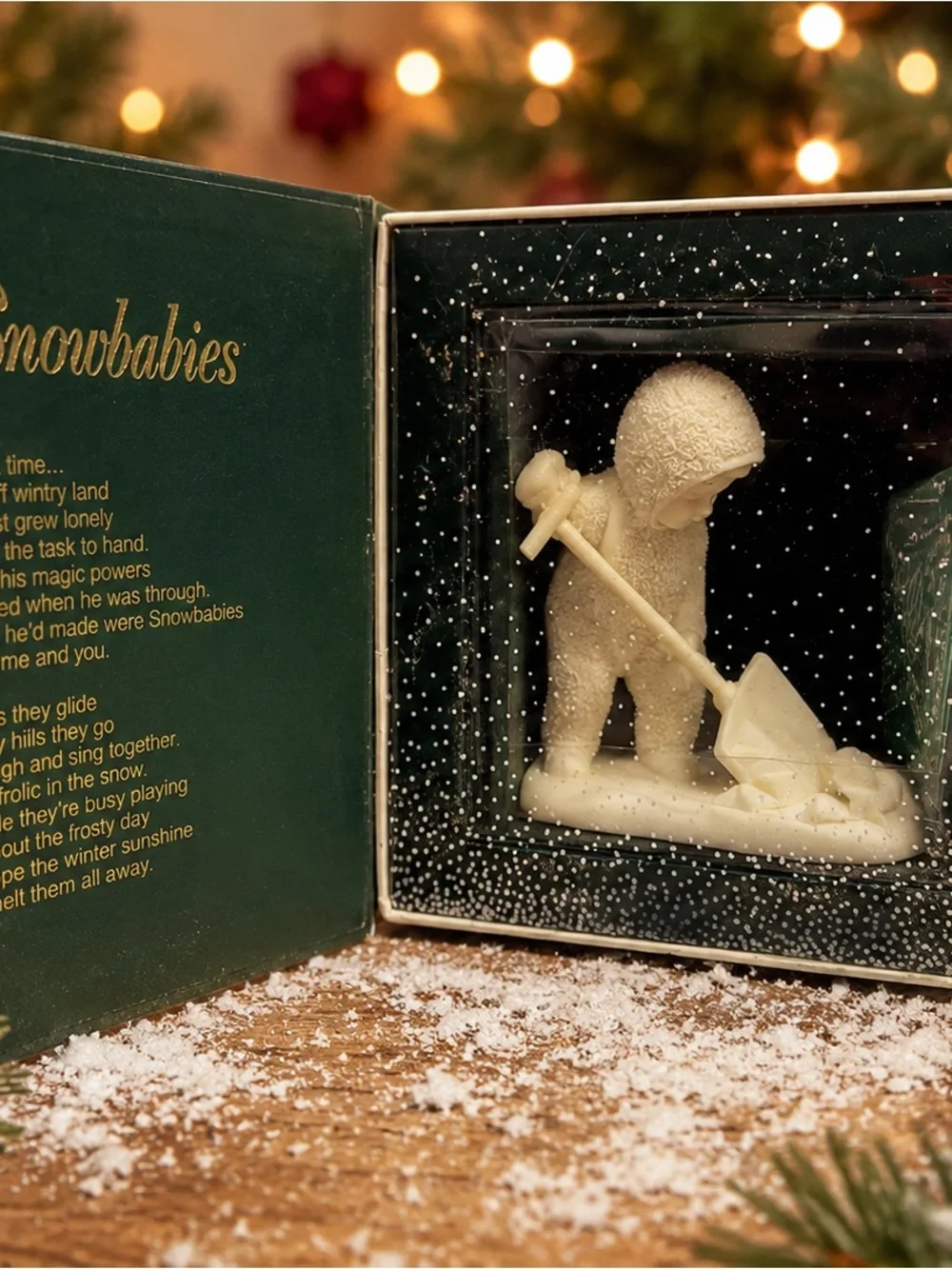 Department 56 Cream Snowbabies Shoveling Snow Figurine